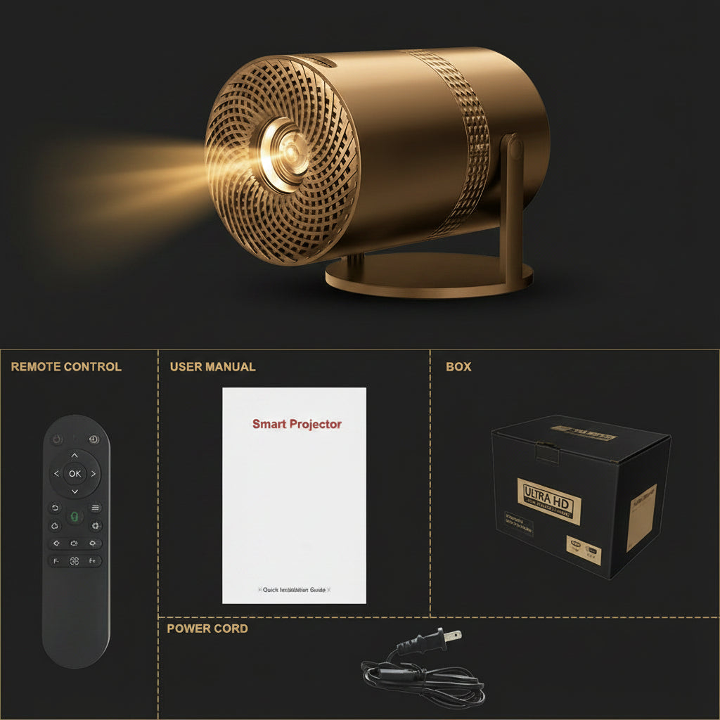 Salange P300 Mini Portable Projector - 4K 8K Video Decoding, 720P HD, Android 11, Wi-Fi, BT 5.1